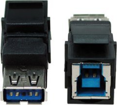 Adapter AV Bachmann BACHMANN Złącze Keystone USB 3.0 B/A żeńsko-żeńskie czarne 1