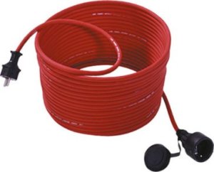 Kabel zasilający TRITON BACHMANN Przedłużacz z uziemieniem 16 A/250 VAC, czerwony, guma/neopren, 15 m 1