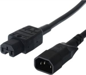 Bachmann Kabel zasilający BACHMANN, urządzenie zimne męskie - urządzenie gorące żeńskie, IEC320 C14/C15, czarny, 1,5 m 1