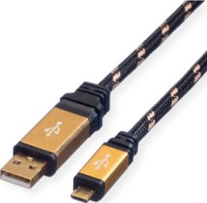 Roline Kabel ROLINE GOLD USB 2.0, USB A męski - Micro USB B męski, blister detaliczny, 0,8 m 1