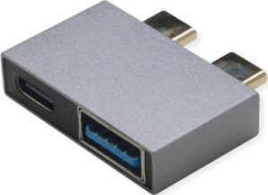 Roline Adapter ROLINE USB 3.2 Gen 2, 2x USB typu C - 1x typu A + 1x typu C, M/F, srebrny 1