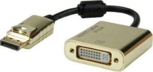 Adapter AV Roline Adapter ROLINE GOLD 4K DP/DVI, Actief, v1.2, DP męski - DVI żeński, blister detaliczny 1