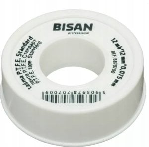 Bisan TAŚMA TEFLON STANDARD WODA 0,075MM/12MM/12MB (ROLKA BIAŁA) [250] 1