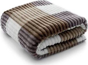 LOZKOHOLICY.PL Sp.z o.o. Sp. K. Koc 160 x 200 Mikrofibra Tłoczona Ivana Pasy 01 2