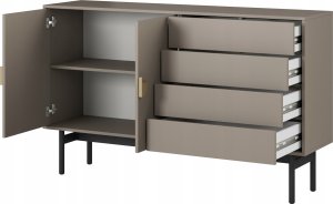 Selsey Komoda dwudrzwiowa Stoon z szufladami 154 cm Beż/Cappucino 7