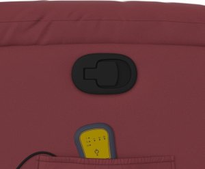 vidaXL Podnoszony fotel masujący, rozkładany, winna czerwień, ekoskóra 11