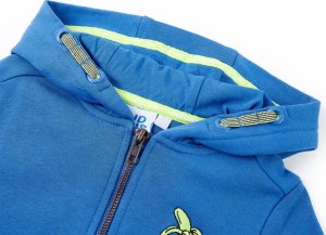 vidaXL Bluza dziecięca z kapturem i suwakiem, niebieska, 104 3