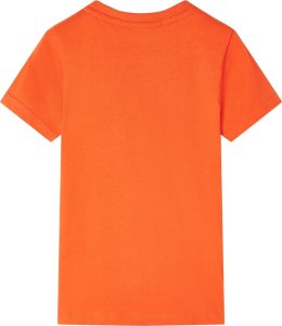vidaXL Koszulka dziecięca, ciemnopomarańczowa, 140 2