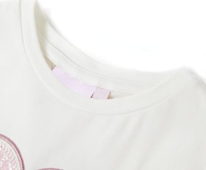 vidaXL Koszulka dziecięca, ecru, 104 3