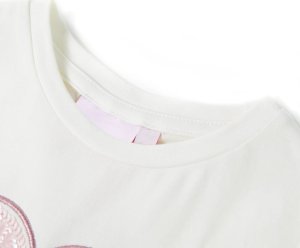 vidaXL Koszulka dziecięca, ecru, 140 3