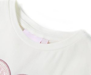 vidaXL Koszulka dziecięca, ecru, 128 3