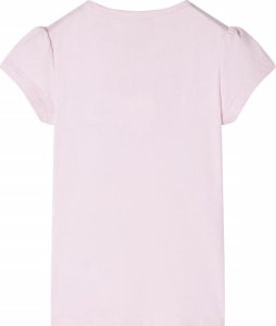 vidaXL Koszulka dziecięca, półrękawki, delikatny róż, 104 2