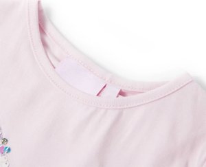 vidaXL Koszulka dziecięca, półrękawki, delikatny róż, 104 3