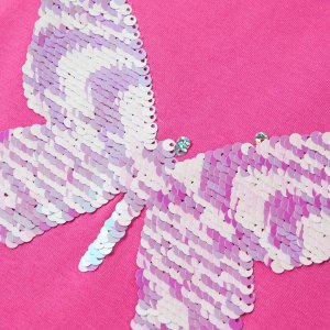 vidaXL Koszulka dziecięca, półrękawki, ciemny róż, 116 4