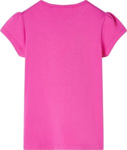 vidaXL Koszulka dziecięca, półrękawki, ciemny róż, 128 2