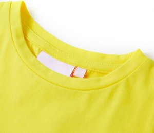 vidaXL Koszulka dziecięca, półrękawki, jaskrawożółta, 140 3