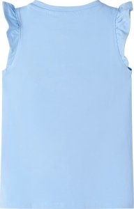 vidaXL Koszulka dziecięca, z falbankami, jasnoniebieska, 104 2