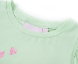 vidaXL Koszulka dziecięca, z falbankami, delikatna zieleń,116 3