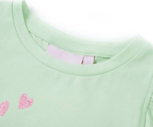 vidaXL Koszulka dziecięca, z falbankami, delikatna zieleń,128 3