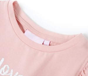 vidaXL Koszulka dziecięca, z falbankami, jasny róż, 104 3