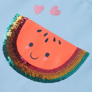 vidaXL Koszulka dziecięca, z falbankami, jasnoniebieska, 140 4