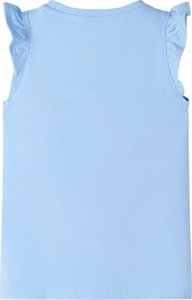 vidaXL Koszulka dziecięca, z falbankami, jasnoniebieska, 128 2