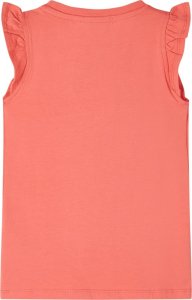 vidaXL Koszulka dziecięca, z falbankami, koralowa, 116 2