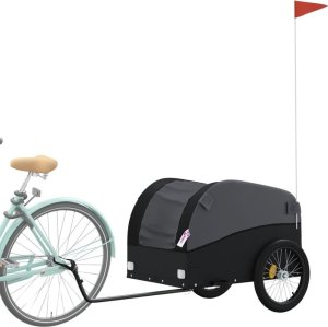 vidaXL Przyczepka rowerowa, czarna, 45 kg, żelazo 3
