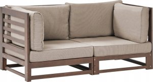 Beliani Sofa ogrodowa drewniana 2-osobowa ciemna TRANI Lumarko! 1