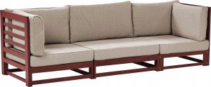 Beliani Sofa ogrodowa drewniana 3-osobowa mahoniowy brąz TRANI Lumarko! 1