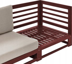 Beliani Sofa ogrodowa drewniana 3-osobowa mahoniowy brąz TRANI 2