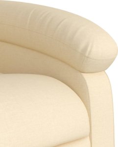 vidaXL Rozkładany fotel masujący, elektryczny, kremowy, tkanina 10