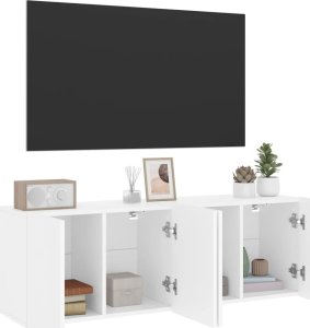 vidaXL Ścienne szafki TV, 2 szt., białe, 60x30x41 cm 5