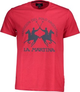 La Martina LA MARTINA CZERWONY T-SHIRT MĘSKI Z KRÓTKIM RĘKAWEM M 1