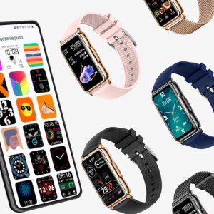 Smartwatch Rubicon Zegarek SMARTWATCH KOMUNIA Rubicon RNCF04 pink/white silicone 5