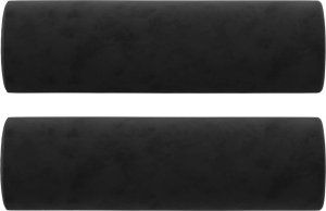 vidaXL 3-osobowa sofa z poduszkami, czarna, 180 cm, aksamit 5