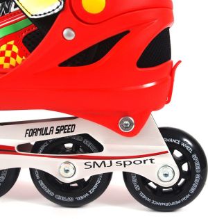 Rolki SMJ sport Rolki 2w1 i łyżwy regulowane roz 37-40 czerwone (ROL188 - 6650) 12