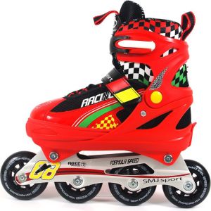 Rolki SMJ sport Rolki 2w1 i łyżwy regulowane roz 37-40 czerwone (ROL188 - 6650) 3