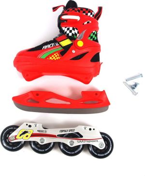 Rolki SMJ sport Rolki 2w1 i łyżwy regulowane roz 37-40 czerwone (ROL188 - 6650) 7