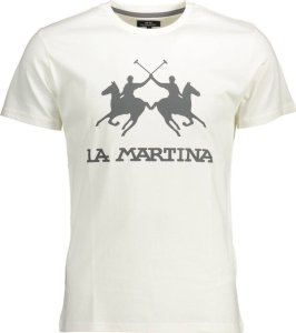 La Martina BIAŁY T-SHIRT MĘSKI Z KRÓTKIM RĘKAWEM LA MARTINA M 1