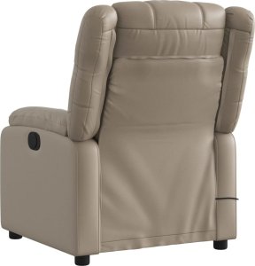 vidaXL vidaXL Rozkładany fotel masujący, elektryczny, cappuccino, ekoskóra 5