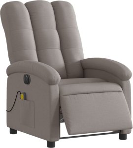 vidaXL vidaXL Rozkładany fotel masujący, elektryczny, kolor taupe, tkanina 3