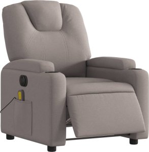vidaXL vidaXL Rozkładany fotel masujący, elektryczny, kolor taupe, tkanina 3