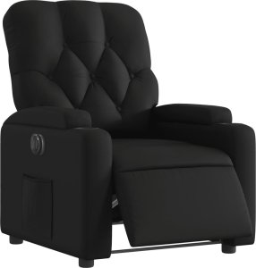 vidaXL Elektryczny fotel rozkładany, czarny, obity sztuczną skórą 3