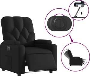 vidaXL Elektryczny fotel rozkładany, czarny, obity sztuczną skórą 6