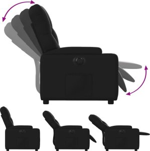 vidaXL Elektryczny fotel rozkładany, czarny, obity sztuczną skórą 7