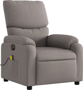 vidaXL vidaXL Rozkładany fotel masujący, elektryczny, kolor taupe, tkanina 4