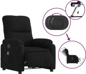 vidaXL vidaXL Rozkładany fotel elektryczny, masujący, czarny, mikrofibra 6