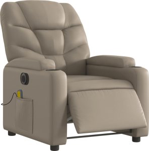 vidaXL Rozkładany fotel masujący, elektryczny, cappuccino 3