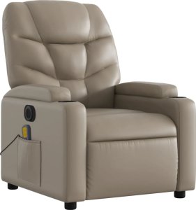 vidaXL Rozkładany fotel masujący, elektryczny, cappuccino 4